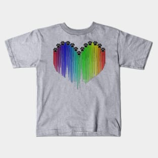 Paw Print Rainbow Kids T-Shirt